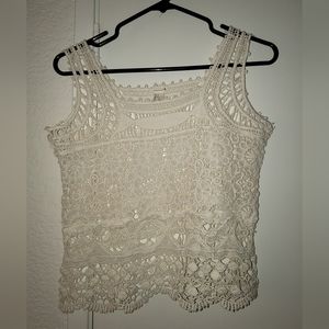 Forever 21 Cream color knitted top Size M